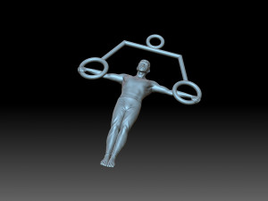 Gymnast on rings Model Cetak 3D