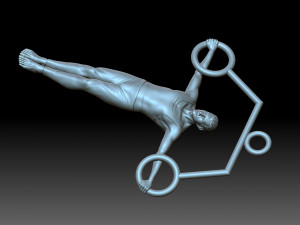 Gymnast on rings Model Cetak 3D
