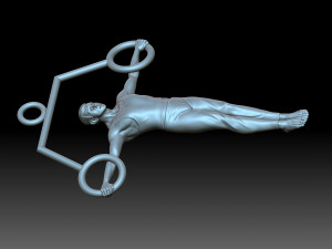Gymnast on rings Model Cetak 3D