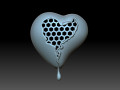 A honeycomb heart 3D Print Models
