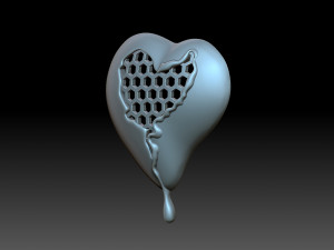 A honeycomb heart Model Cetak 3D