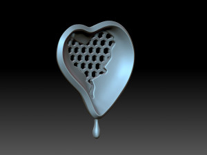 A honeycomb heart Model Cetak 3D