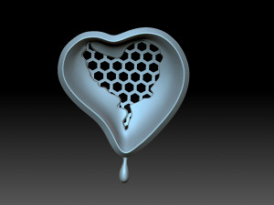 A honeycomb heart Model Cetak 3D