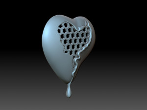 A honeycomb heart Model Cetak 3D