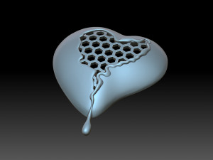 A honeycomb heart Model Cetak 3D