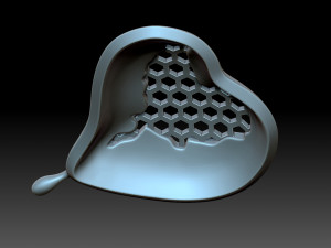 A honeycomb heart Model Cetak 3D