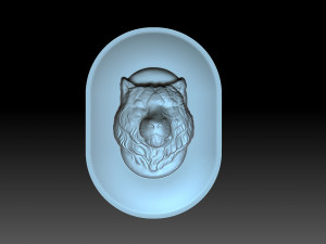 Cover with a tiger head Model Cetak 3D