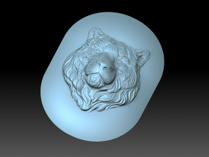 Cover with a tiger head Model Cetak 3D
