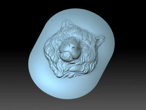 Cover with a tiger head 3D Print Model