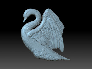 Swan with wings Modèles 3D en vedette