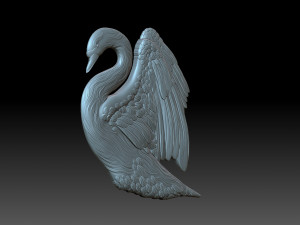 Swan with wings Modèles 3D en vedette