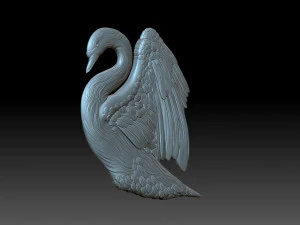 Swan with wings 3D Print Model