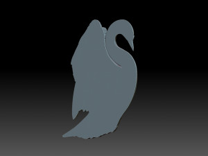 Swan with wings Modèles 3D en vedette