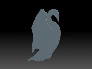 Swan with wings 3D Print Model