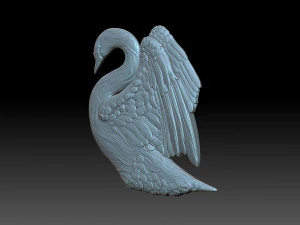 Swan with wings 3D Print Model