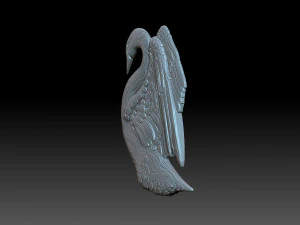 Swan with wings 3D Print Model