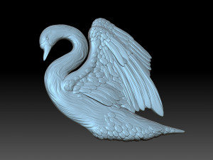 Swan with wings Modèles 3D en vedette