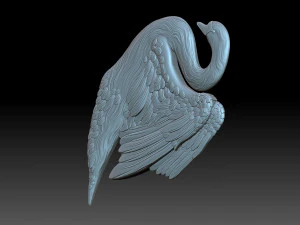 Swan with wings 3D Print Model