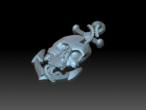 Relief skull and anchor Modèles 3D en vedette