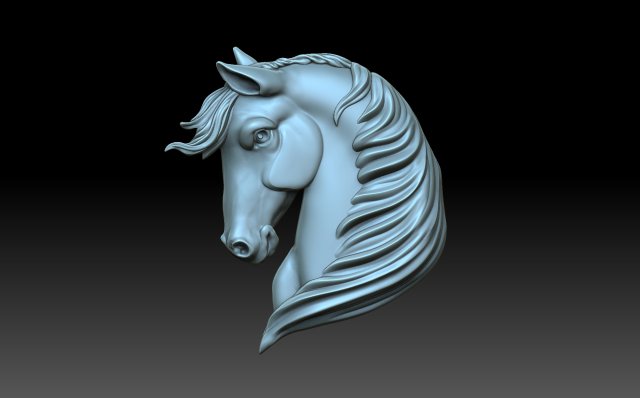 Head horse 3D Print Model .c4d .max .obj .3ds .fbx .stl .blend 