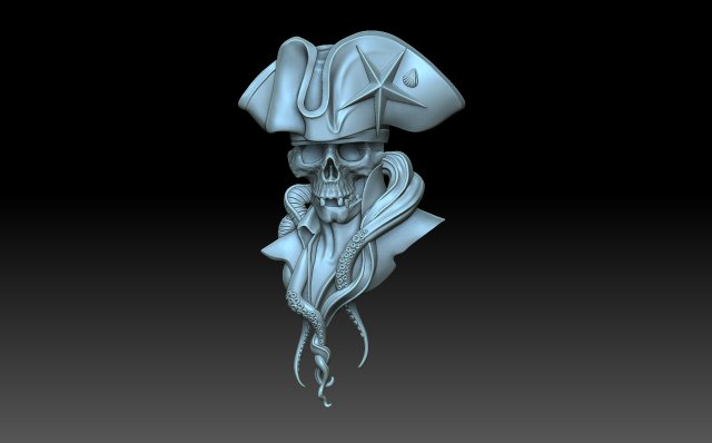 Skull pirate Model Cetak 3D .c4d .max .obj .3ds .fbx .stl .blend 