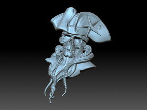 Skull pirate Model Cetak 3D