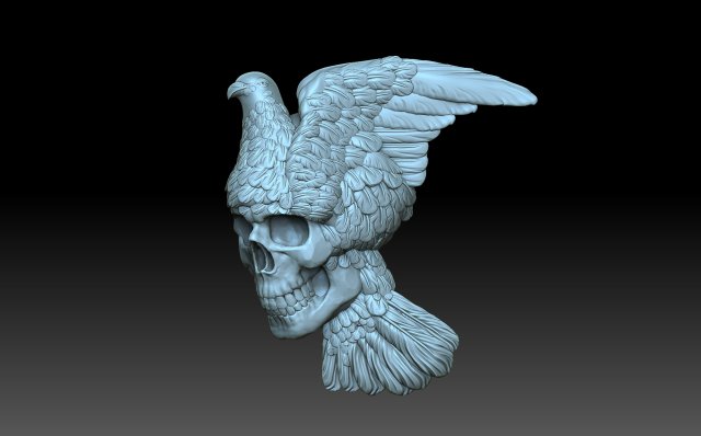 Pigeon with a skull 3D Baskı Modeli .c4d .max .obj .3ds .fbx .stl .blend 