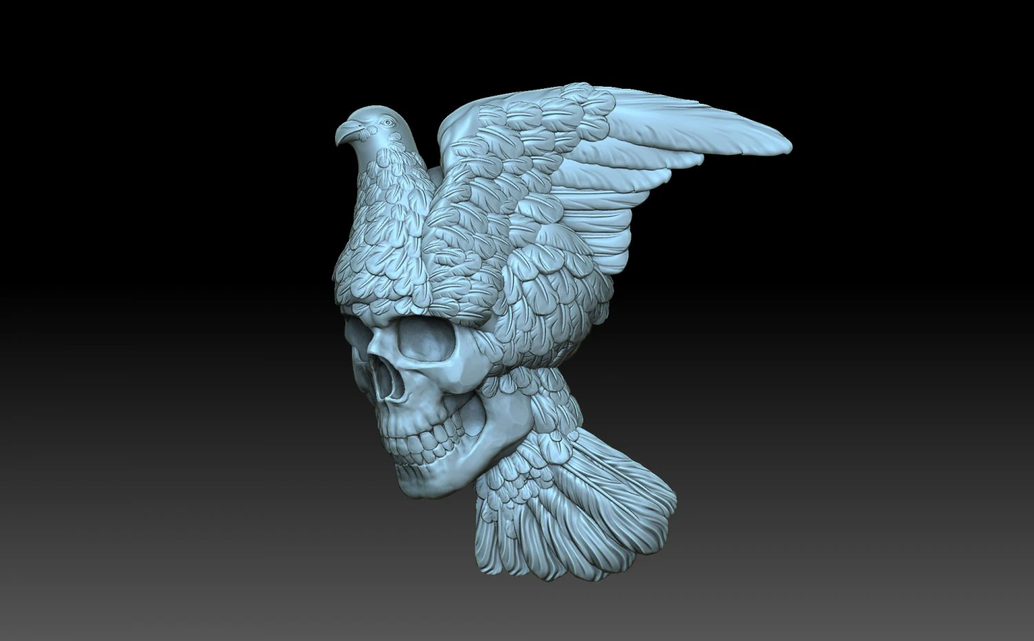 Pigeon with a skull 3D Print Model .c4d .max .obj .3ds .fbx .stl .blend