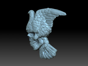 Pigeon with a skull 3D Baskı Modeli