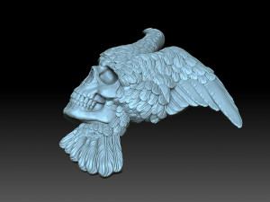 Pigeon with a skull 3D Baskı Modeli