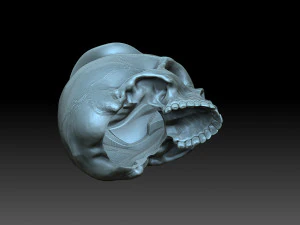 Skull with a rose 3D Print Model