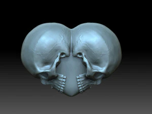 Cuore con teschi Modello di stampa 3D