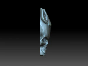 Bas-relief skull with a rose 3D Print Model