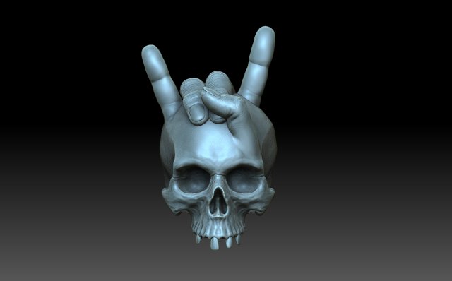 A skull with horns Model do druku 3D .c4d .max .obj .3ds .fbx .stl .blend 