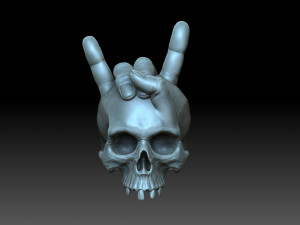 A skull with horns 3D Print Model
