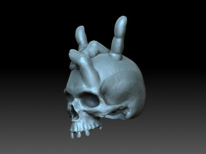 A skull with horns Model do druku 3D