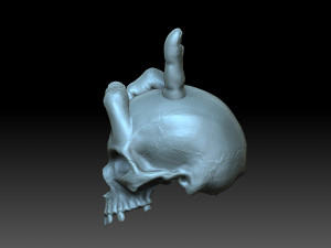 A skull with horns Model do druku 3D