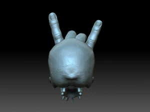A skull with horns 3D Print Model
