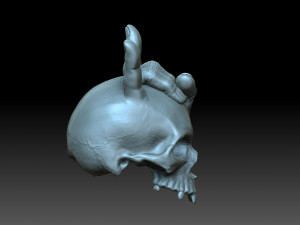 A skull with horns Model do druku 3D