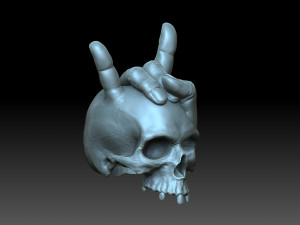 A skull with horns Model do druku 3D