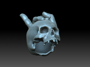 A skull with horns Model do druku 3D