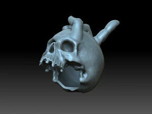 A skull with horns 3D Print Model