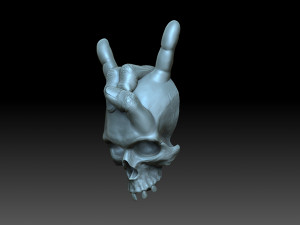 Skull with horns bas relief Model do druku 3D