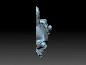 Skull with horns bas relief 3D Print Model