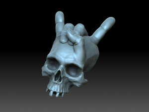 Skull with horns bas relief Model do druku 3D