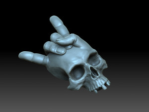 Skull with horns bas relief Model do druku 3D