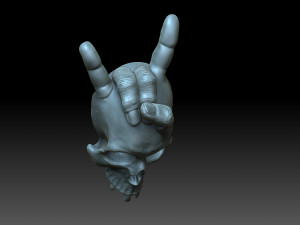 Skull with horns bas relief Model do druku 3D