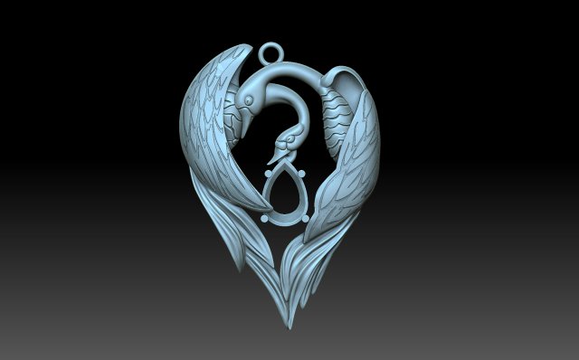 Geese Swans Modello di stampa 3D .c4d .max .obj .3ds .fbx .stl .blend