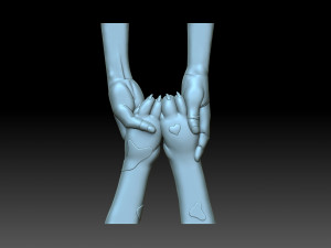 Human hands and dog paws 3D Принт Модель