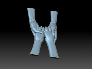 Human hands and dog paws 3D Baskı Modeli